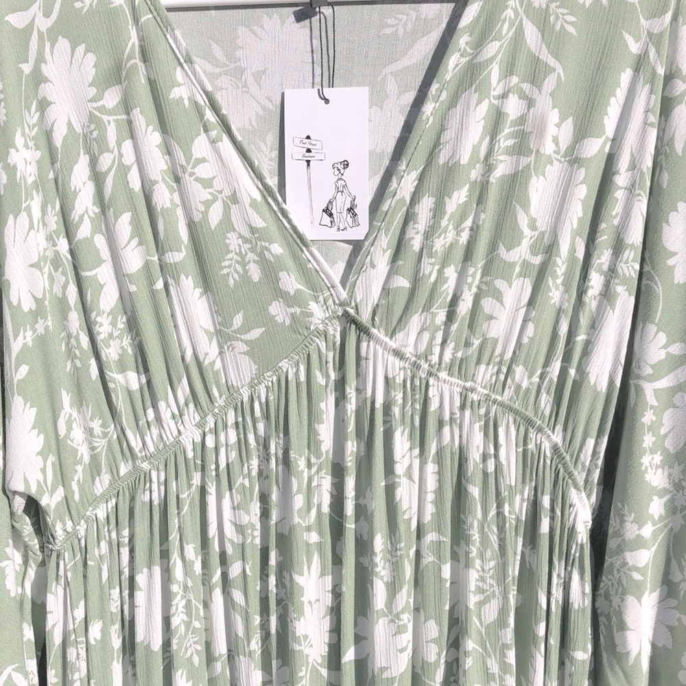 NWT! Sage Delight Boho Floral Midi Dress - Picture 7 of 9